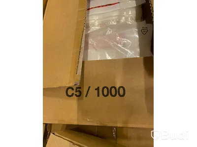 Packsedlar i formaten C5 samt C4 + 9 st rullar av inslagningsplast i svart ca 115 mm